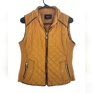 Active USA Mustard yellow quilted vest with pockets